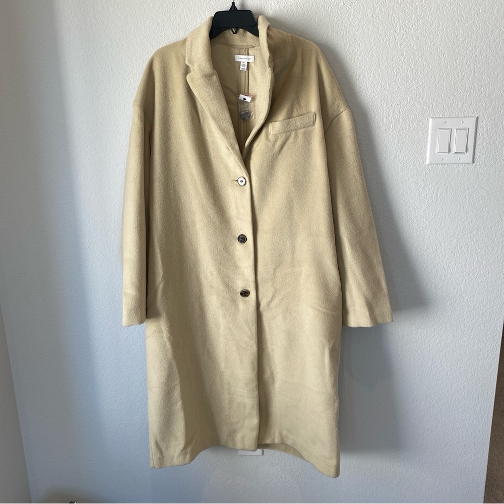 Topshop Light Camel Colored Coat Size 12 Tall